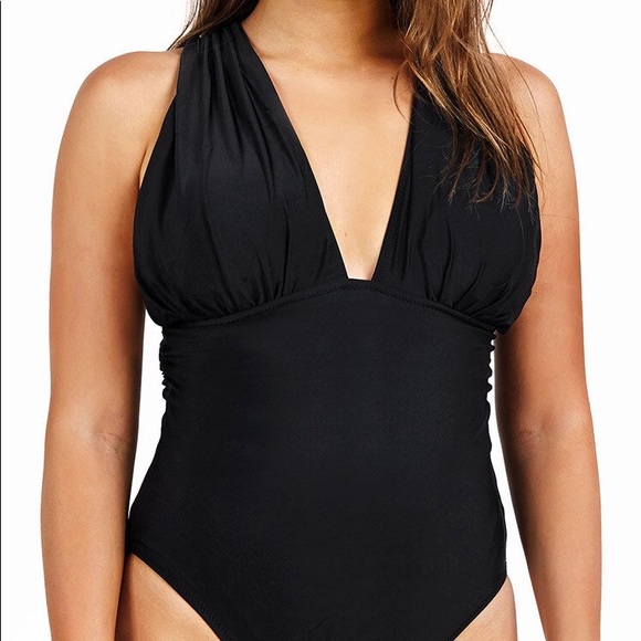 Cupshe Deep Feelings Black One-Piece Swimsuit - Picture 3 of 5